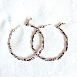 Brighton rope braided hoops, silver